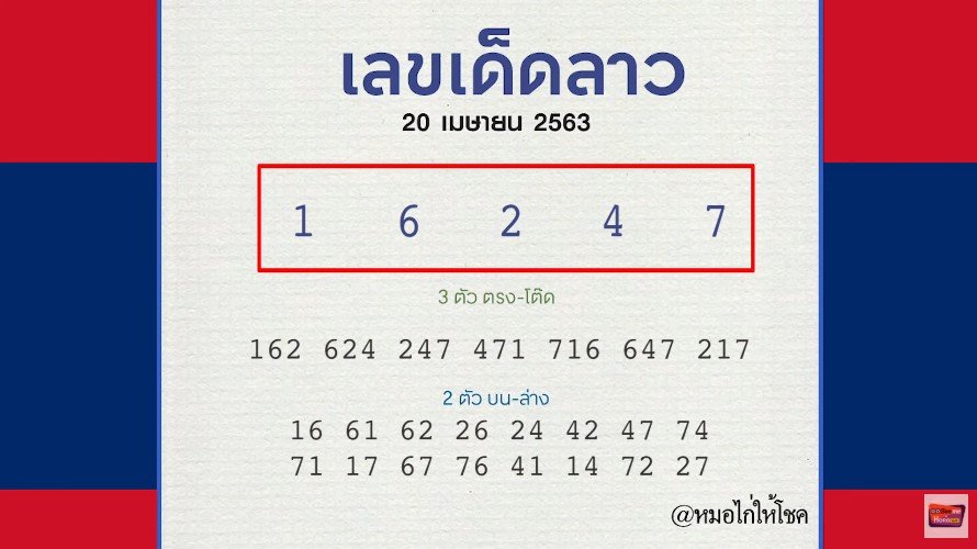 Lottery Laos 20 4 63