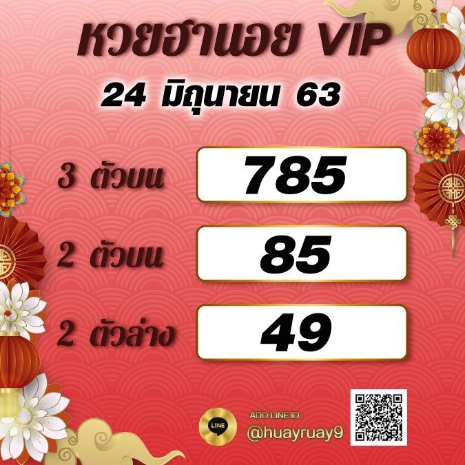 ตรวจหวยฮานอย 24 มิถุนายน 2563