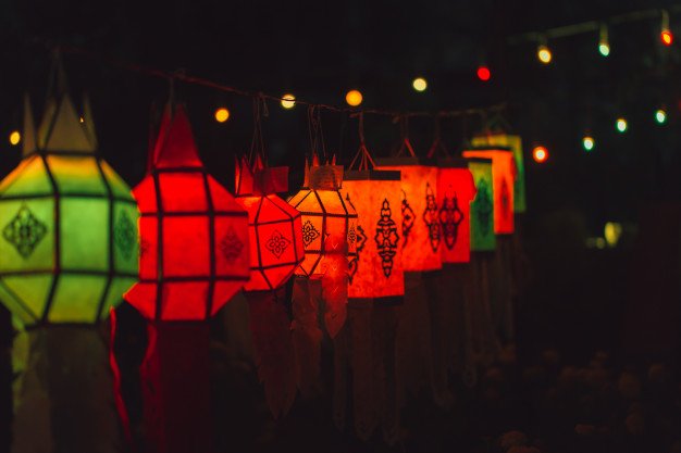 Colorful Paper Lamp Traditional Thai Style Call Yee Peng Lantern Yi Peng 43300 1648