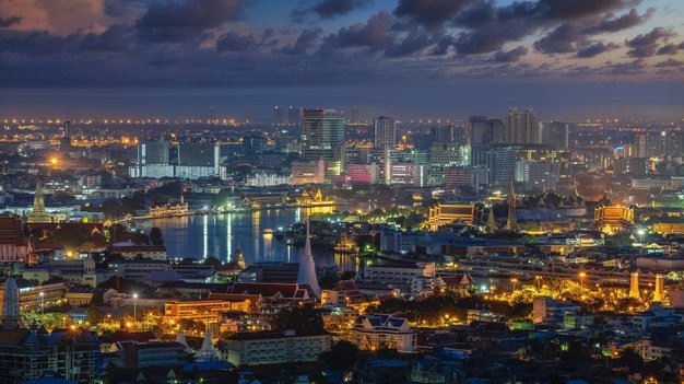 Cityscape Bangkok City With Wat Phra Kaew Wat Pho Wat Arun Morning Sunrise Time 167657 596