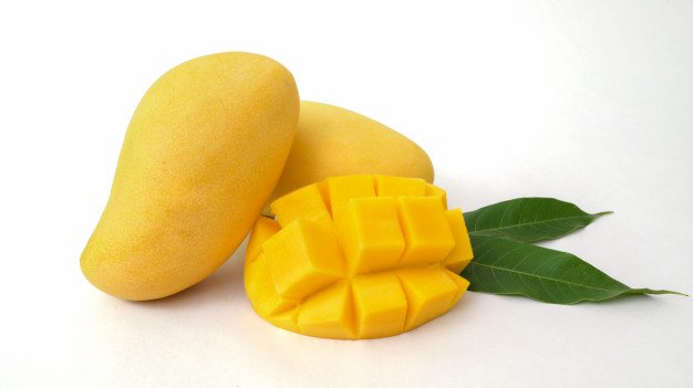 Close Up View Mangoes Fruit Mango Cut Cubes Isolated 67155 6571