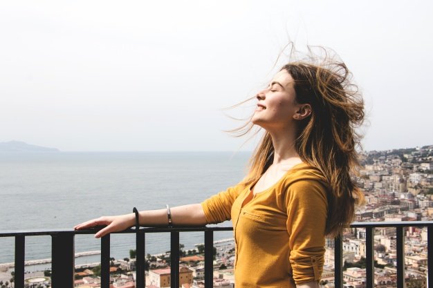 Woman Enjoying Breath Wind 23 2147670157