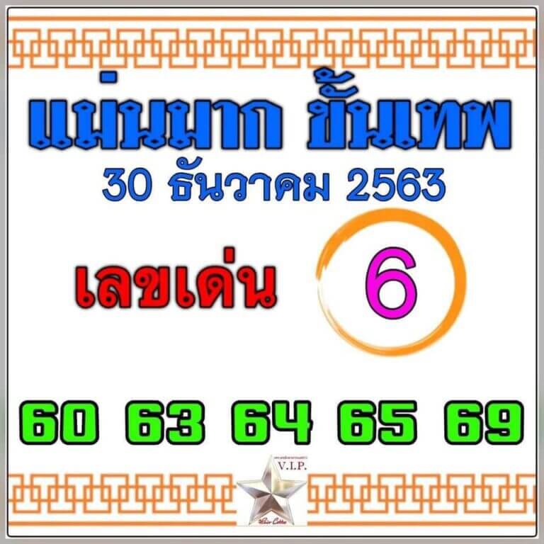 หวยเด็ดงวดนี้30/12/63