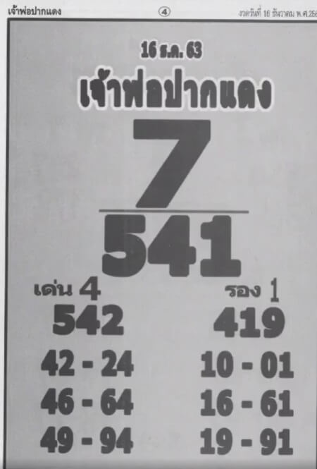 -16-12-63 เลขเจ้าพ่อปากแดง