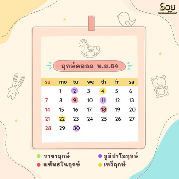 พฤศจิกายน64 ฤกษ์คลอดลูก