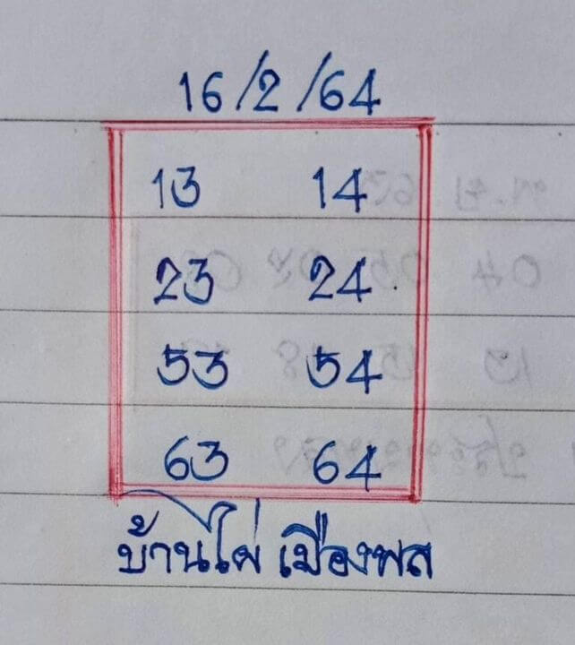  เลขเด็ดหวยดังงวดนี้ 16/02/64