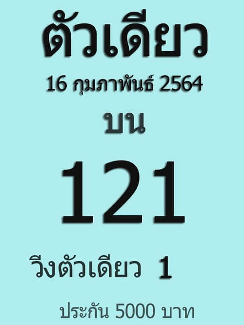 เลขเด็ดหวยดังงวดนี้ 16/02/64