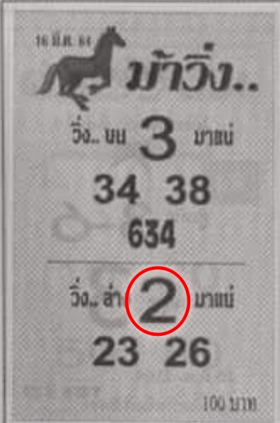 หวยม้าวิ่ง หวยรัฐบาล16/03/64