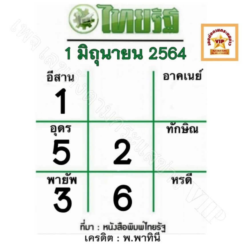 เลขไทยรัฐ1/6/64