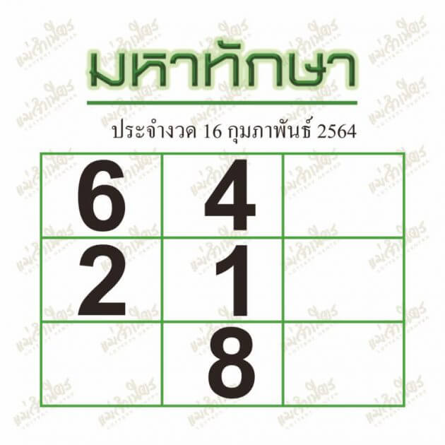 เลขมหาทักษา16/2/64