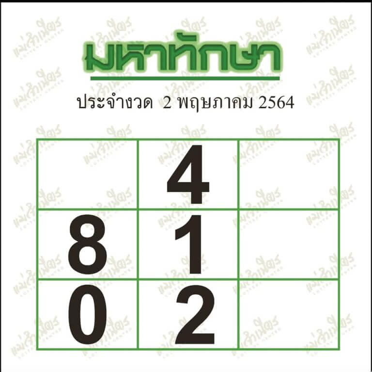 หวยมหาทักษา2/5/64