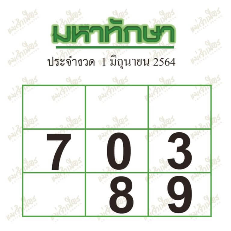 หวยมหาทักษา1/6/64