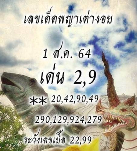 Taonoy- หวยพญาเต่างอย 1/8/64