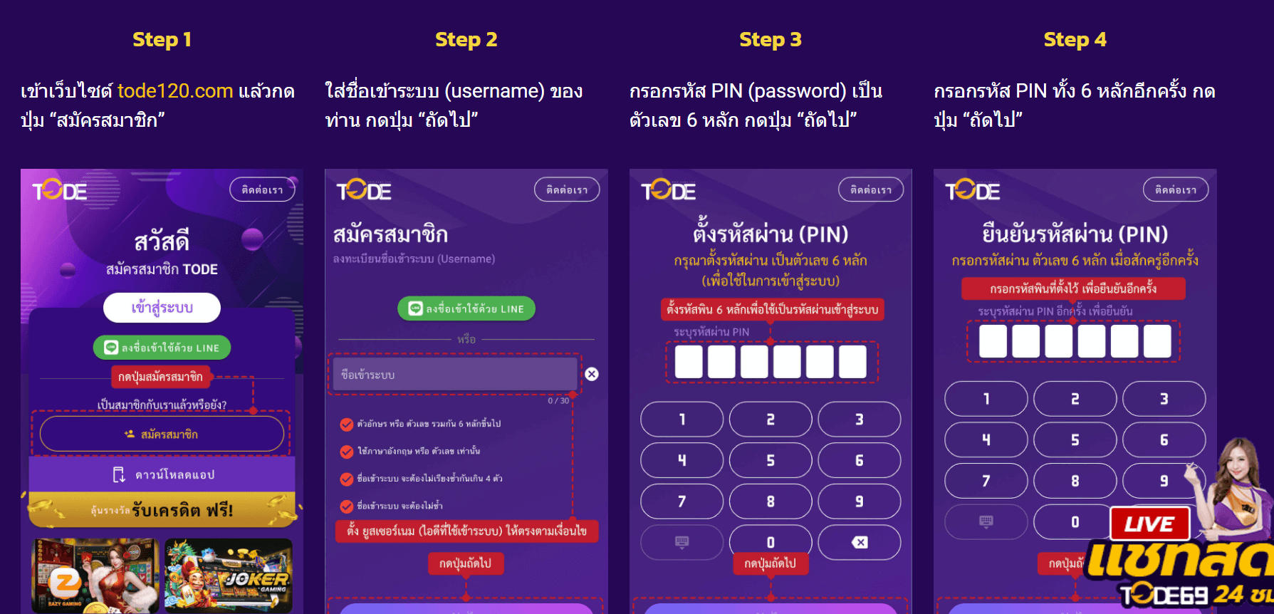 วิธีสมัครTode