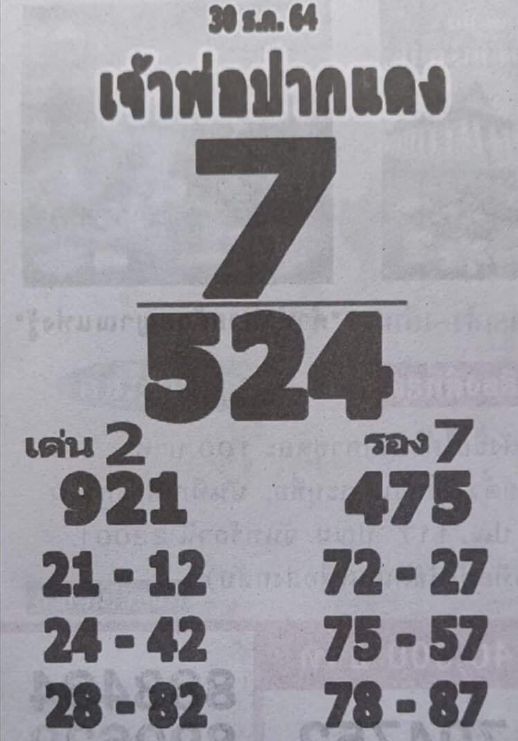 เจ้าพ่อปากแดง 30/12/64 