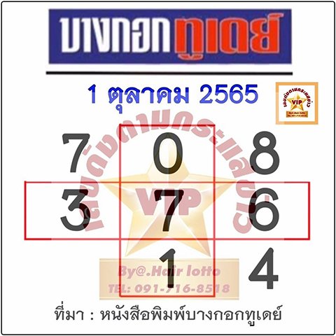 เลขบางกอกทูเดย์ 1/10/65