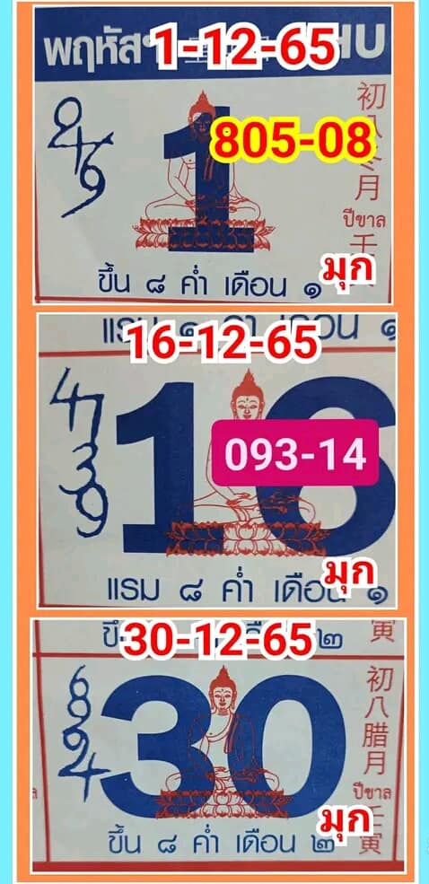 เลขปฏิทิน 30/12/65