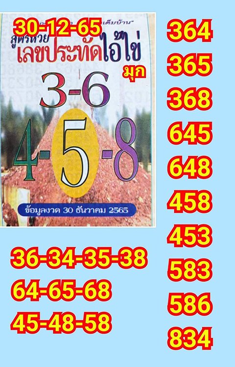 เลขประทัดไอ้ไข่ให้โชค 30/12/65